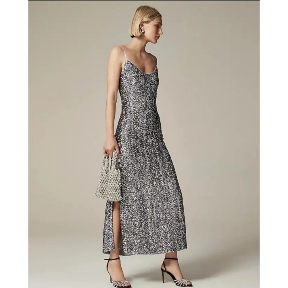 J.Crew Sequin Floor-Length Slip Dress
